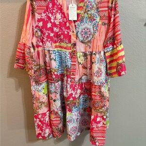 Vibrant Multicolor Patchwork Dress